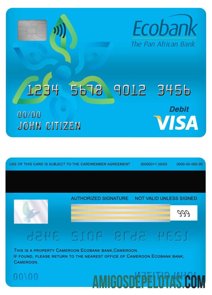Kamerun Ecobank bank visa Debit kartu sampel