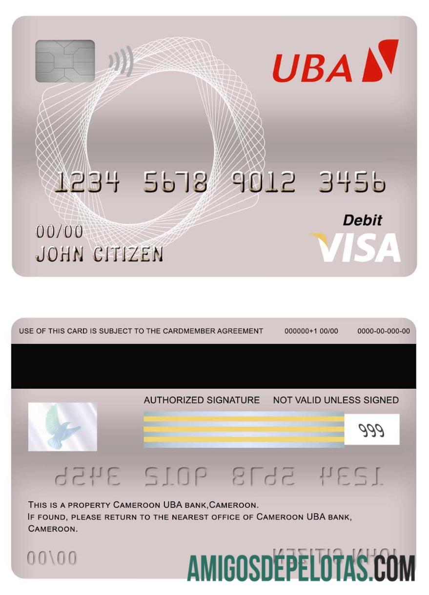 Kamerun UBA bank visa Debit kartu pratinjau