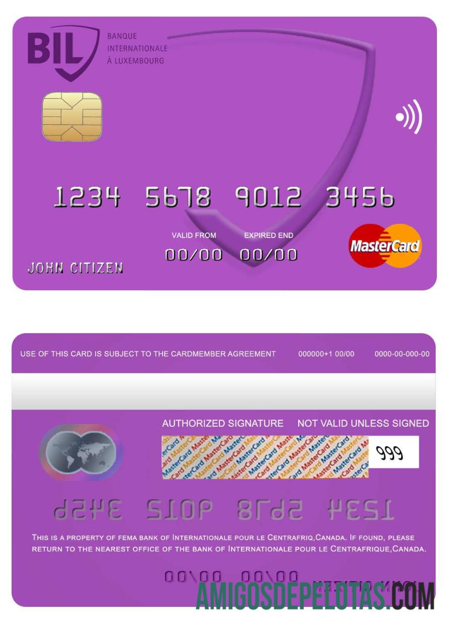 Kanada Internationale pour le Centrafrique bank mastercard templat