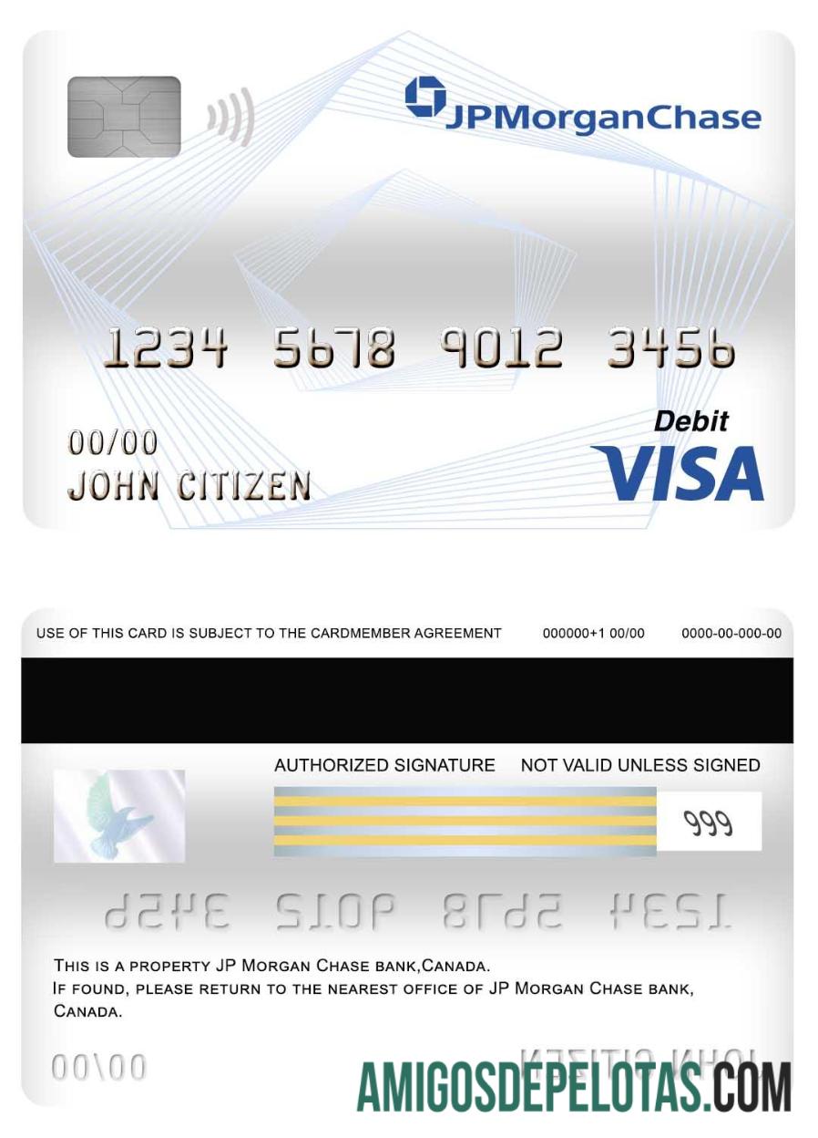 Kanada JP Morgan Chase bank visa Debit kartu makering