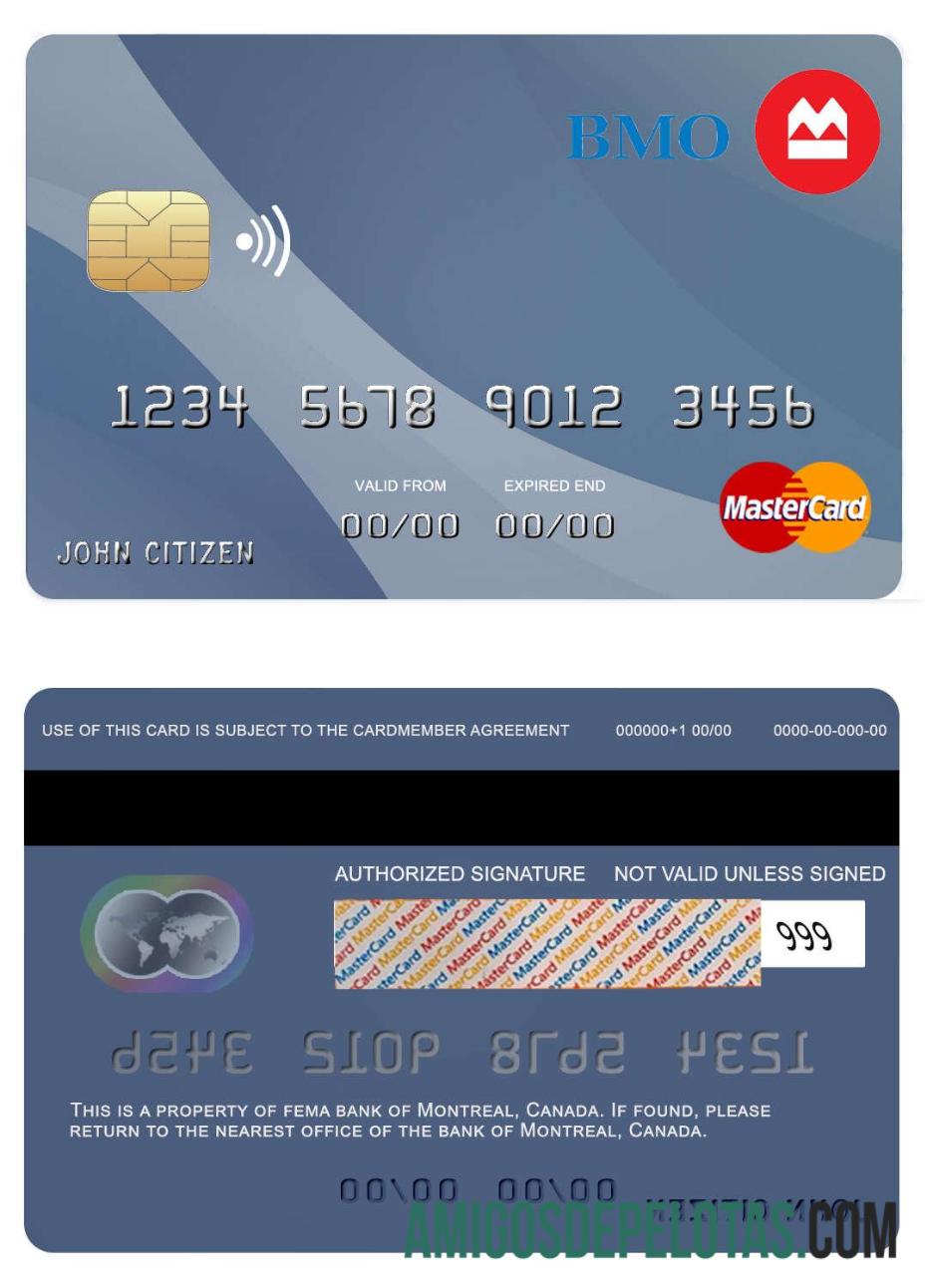 Kanada Montreal bank mastercard sampel