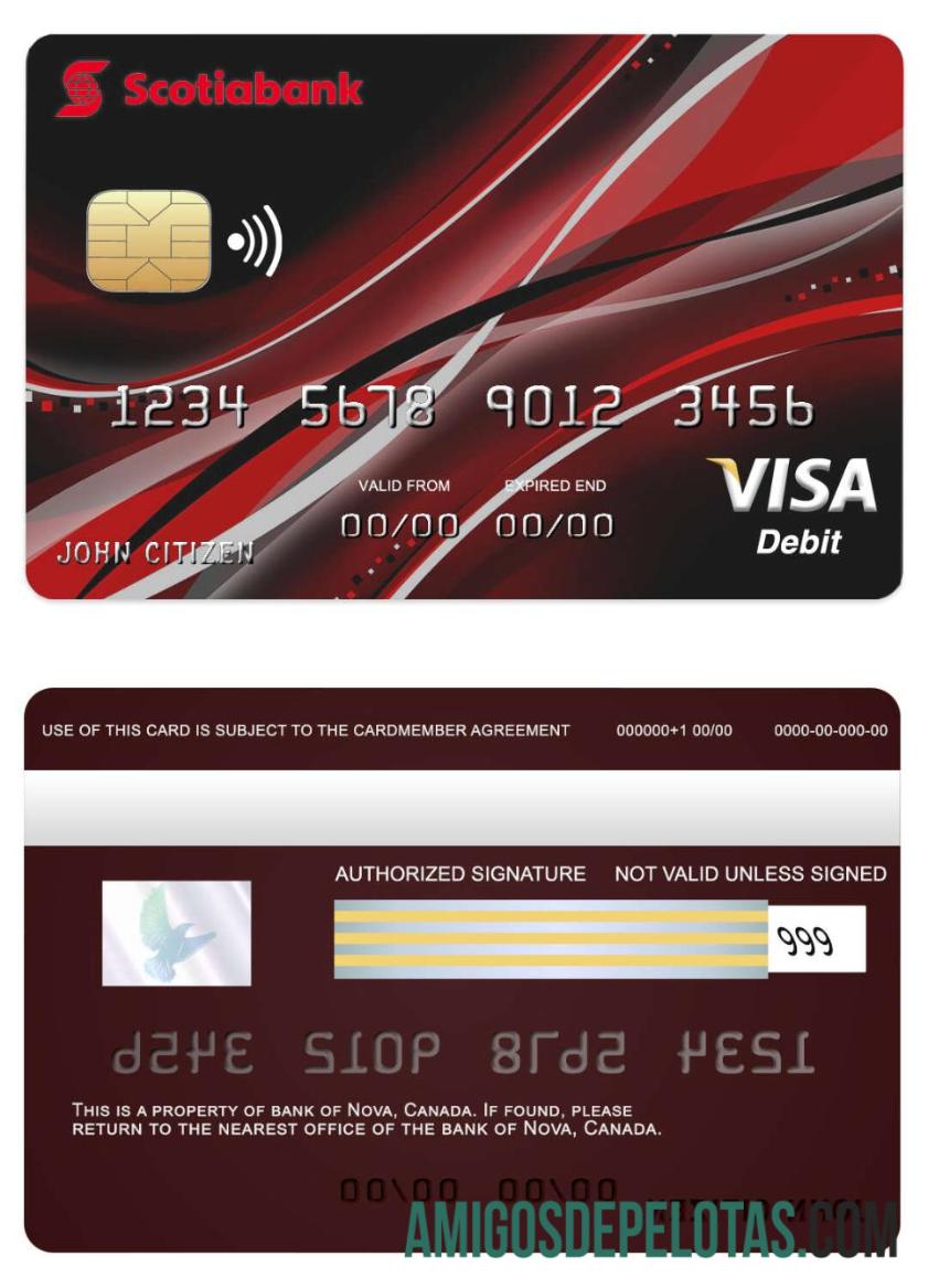 Kanada Nova bank visa kartu templat