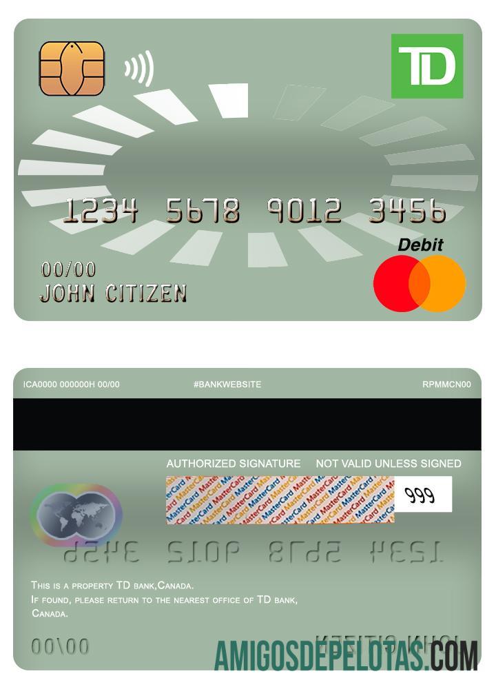 Kanada TD master Debit kartu makering