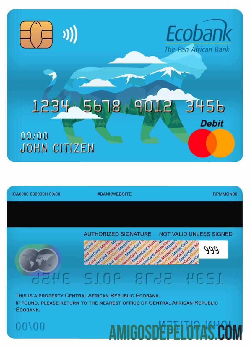 Republik Afrika Tengah Ecobank master Debit kartu makering