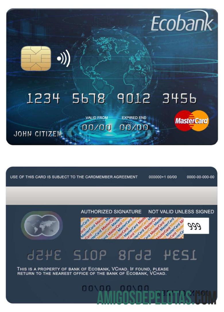 Chad Ecobank bank mastercard desain
