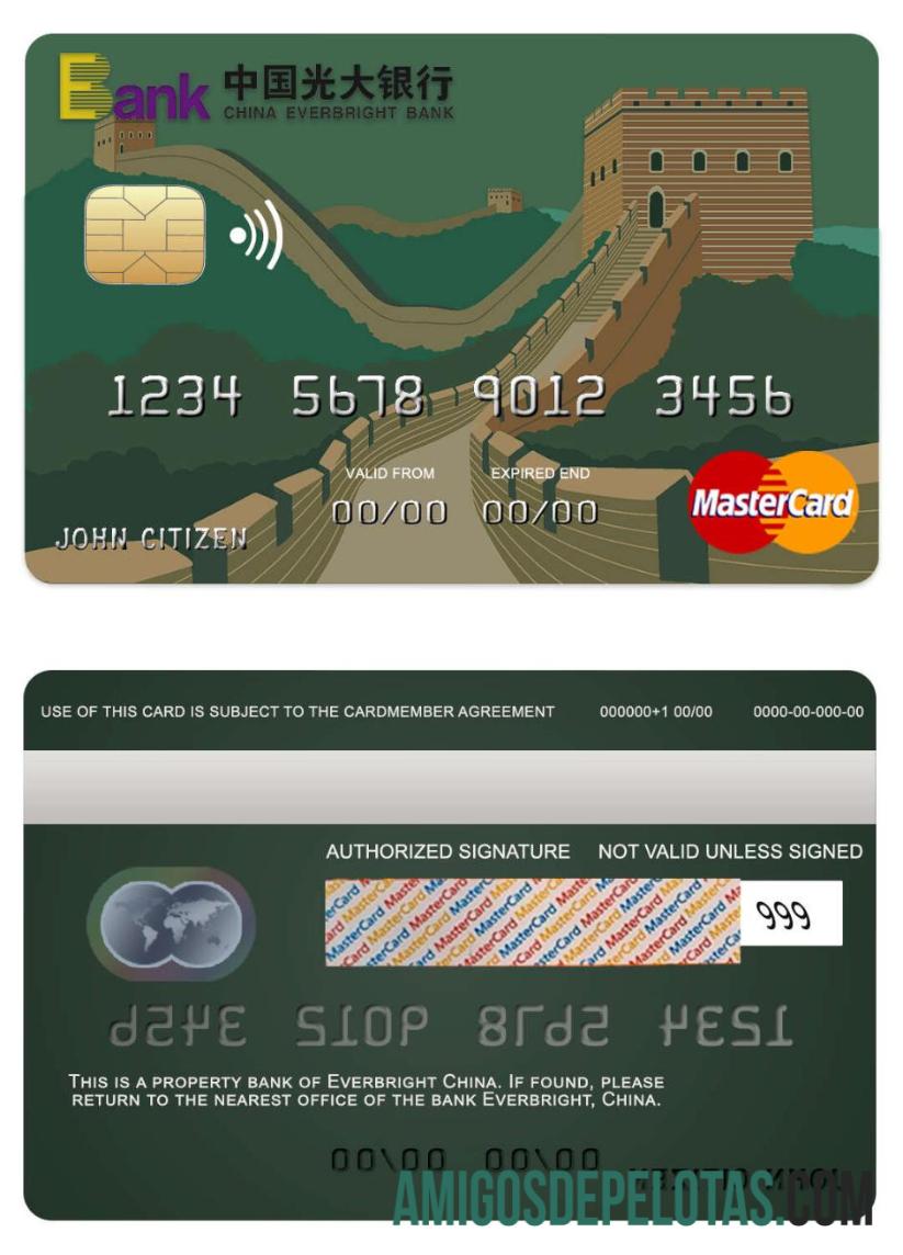 Tiongkok Everbright bank mastercard makering