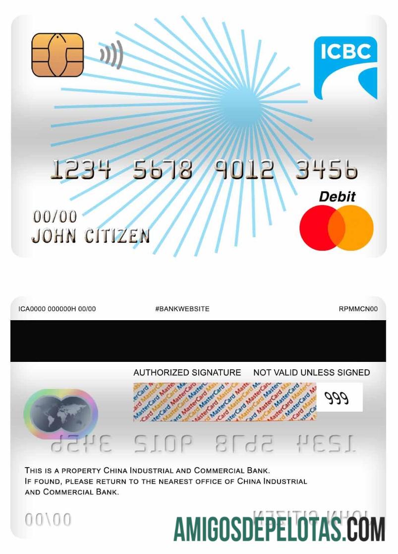 Tiongkok Industrial and komersial bank master Debit kartu makering