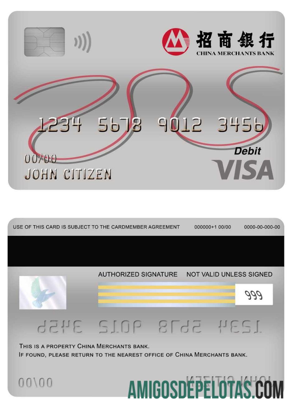 Tiongkok Merchants bank visa Debit kartu makering