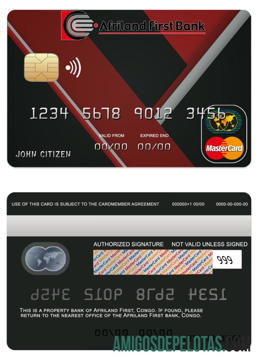 Kongo Afriland First bank mastercard templat