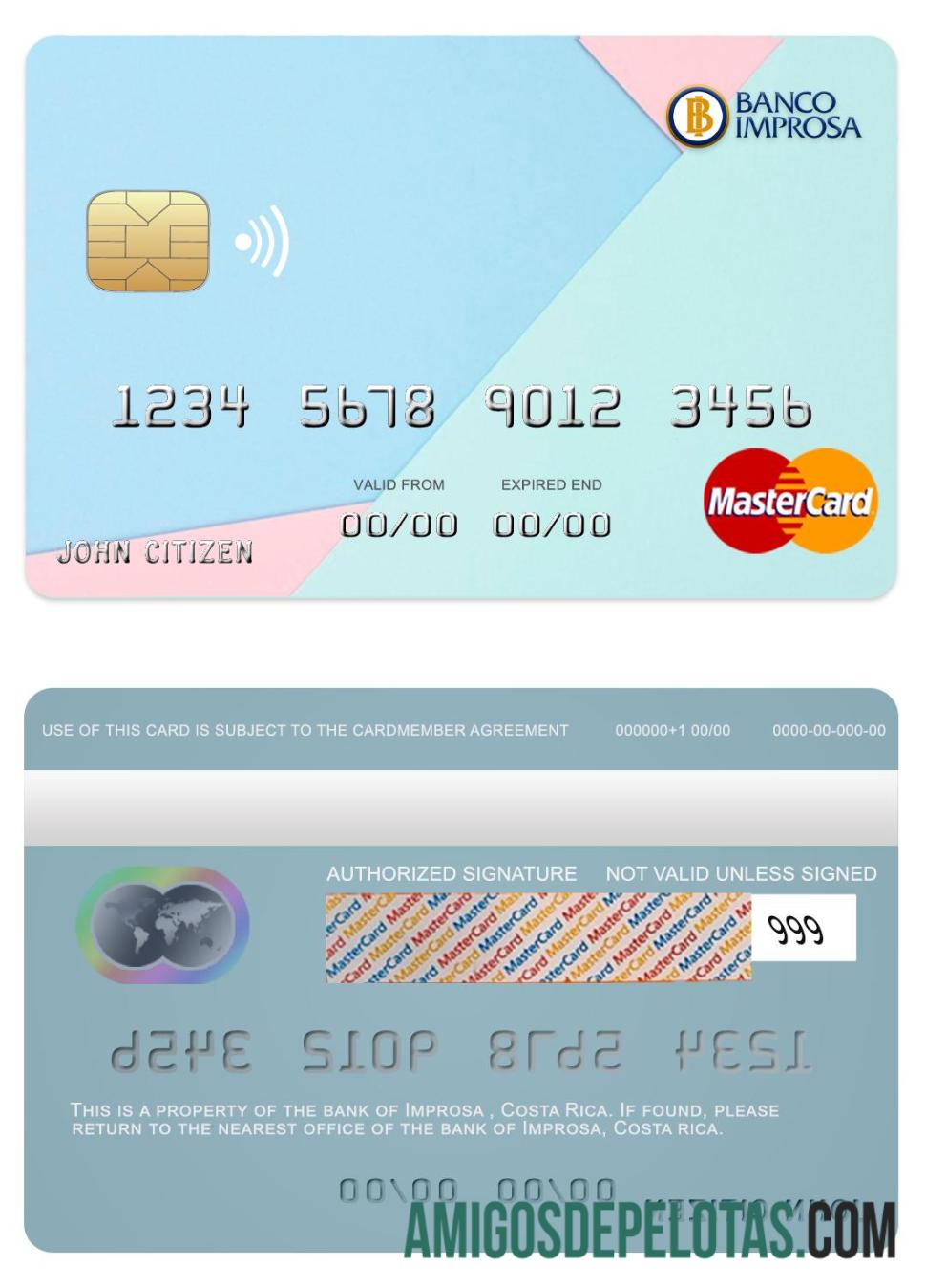 Kosta Rika Improsa bank mastercard pratinjau
