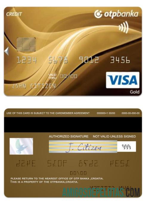 Kroasia OTP Banka visa gold Biaya kartu sampel