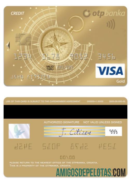 Kroasia OTP Banka visa gold Kredit kartu sampel