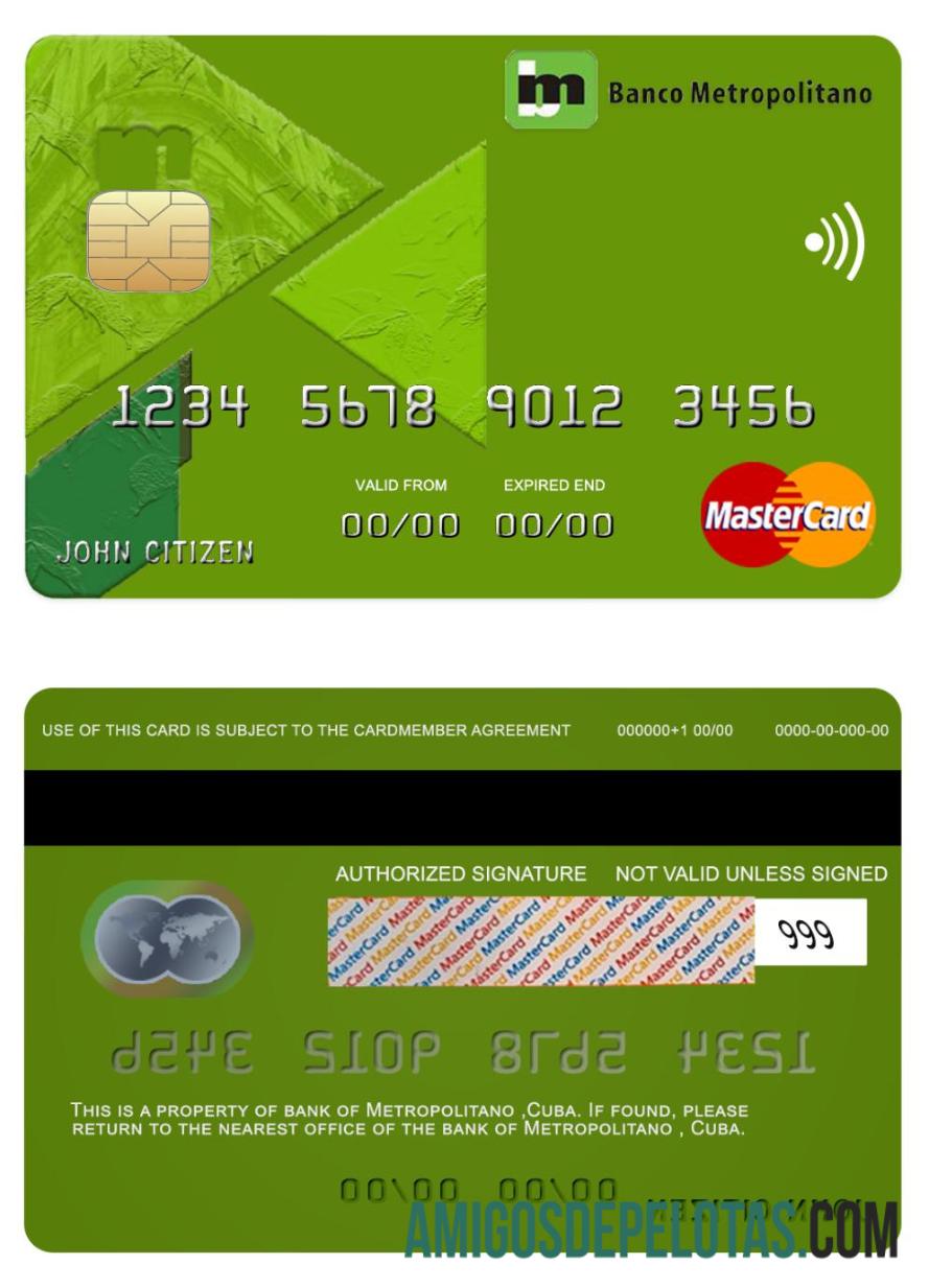 Kuba Metropolitano bank mastercard pratinjau