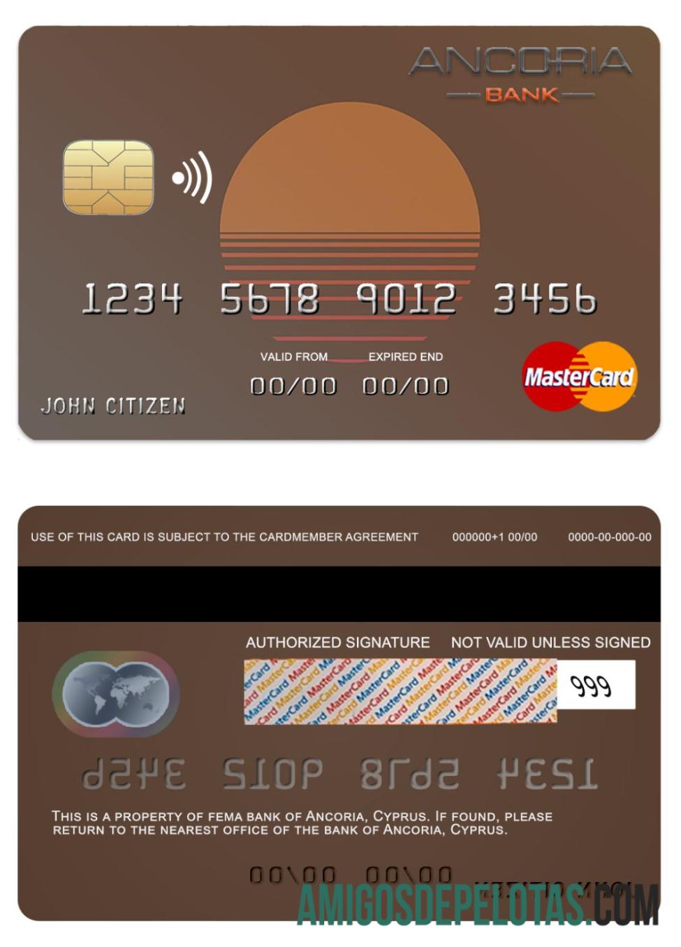 Siprus Ancoria bank mastercard makering