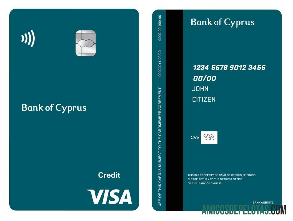 Siprus bank of Siprus visa Kredit vertical kartu makering