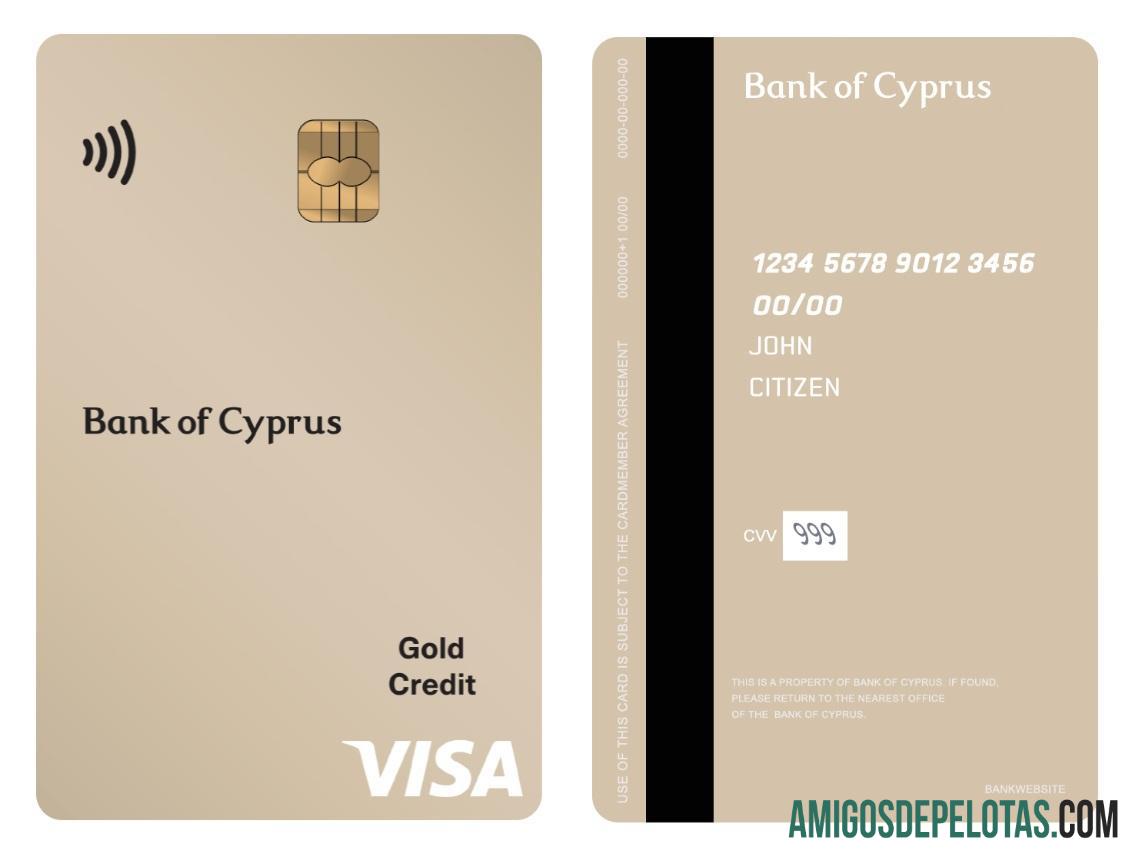 Siprus bank of Siprus visa gold Kredit vertical kartu templat