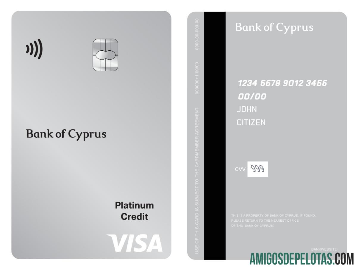 Siprus bank of Siprus visa platinum Kredit vertical kartu desain