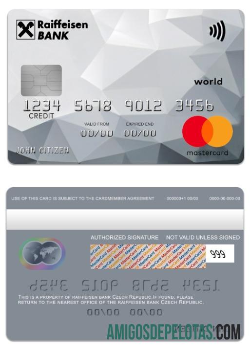 Republik Ceko Raiffeisen bank world Kredit mastercard sampel