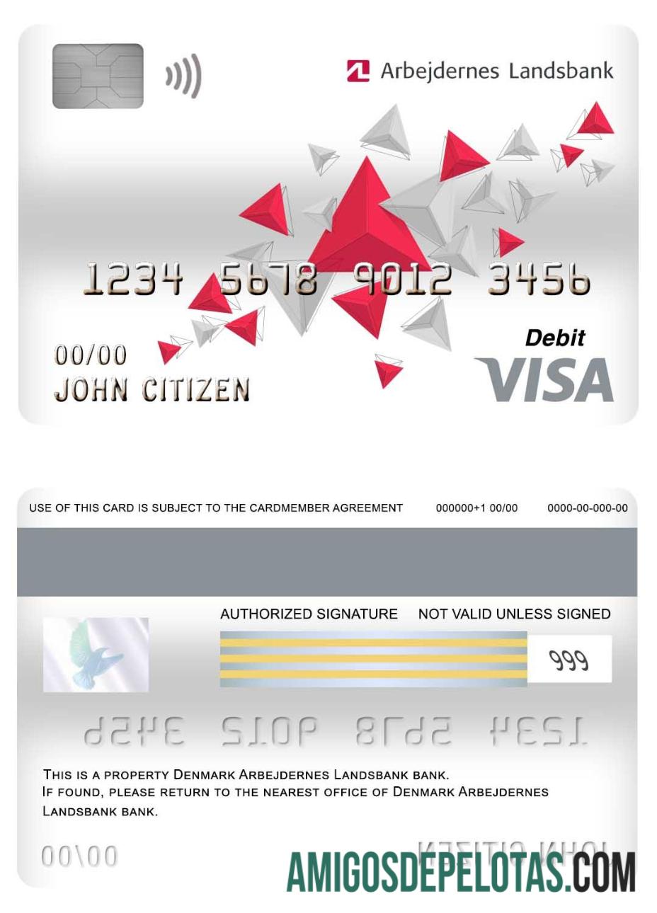 Denmark Arbejdernes Landsbank bank visa Debit kartu makering