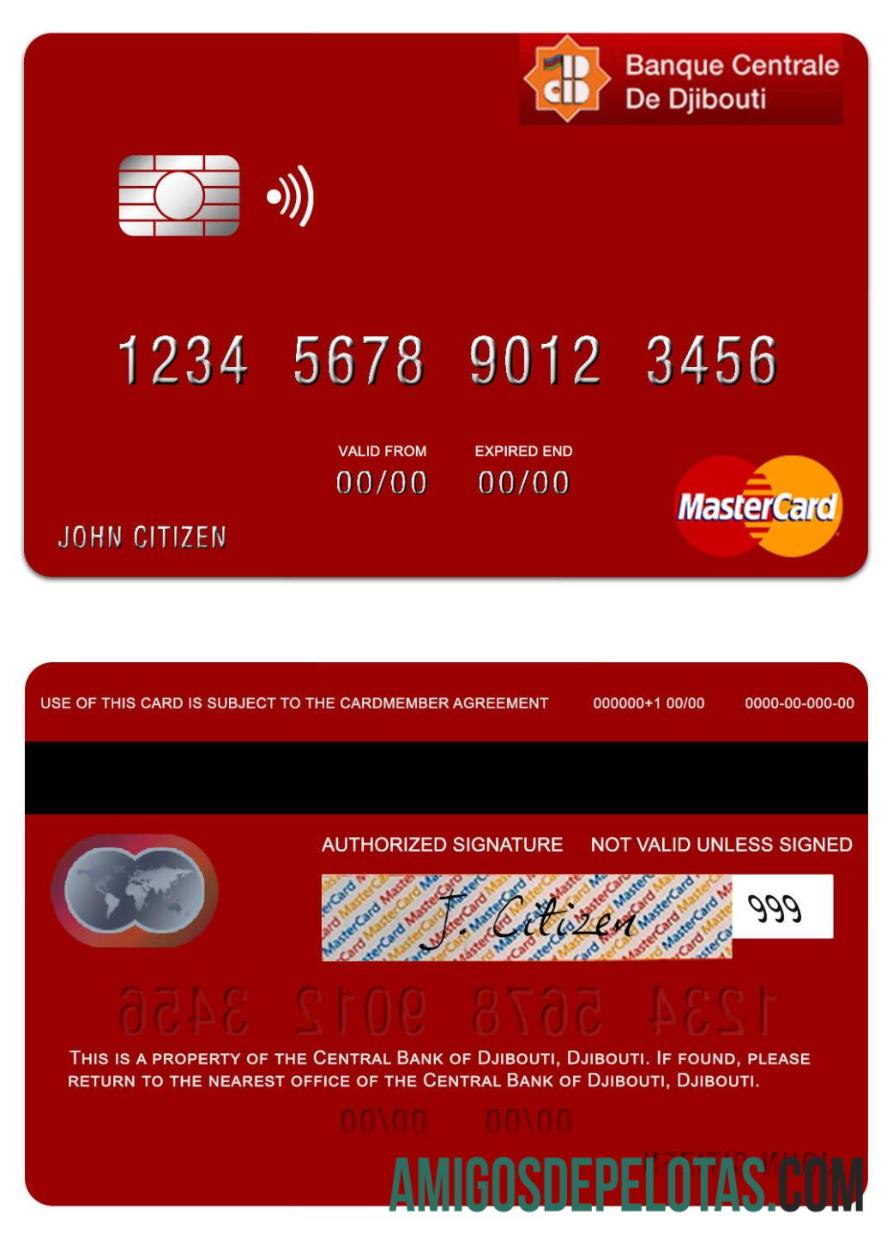 Jibuti Central bank of Jibuti mastercard pratinjau
