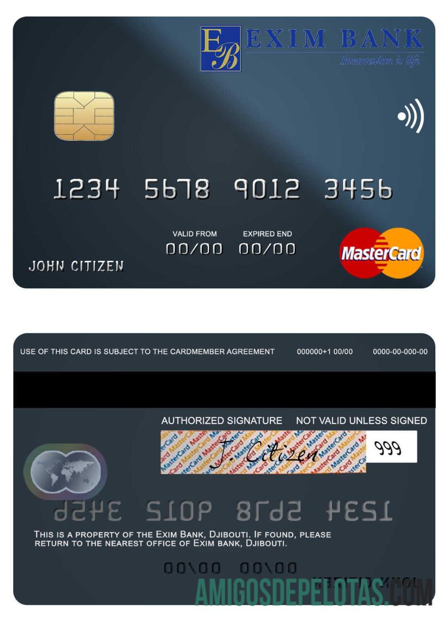 Jibuti Exim bank mastercard sampel