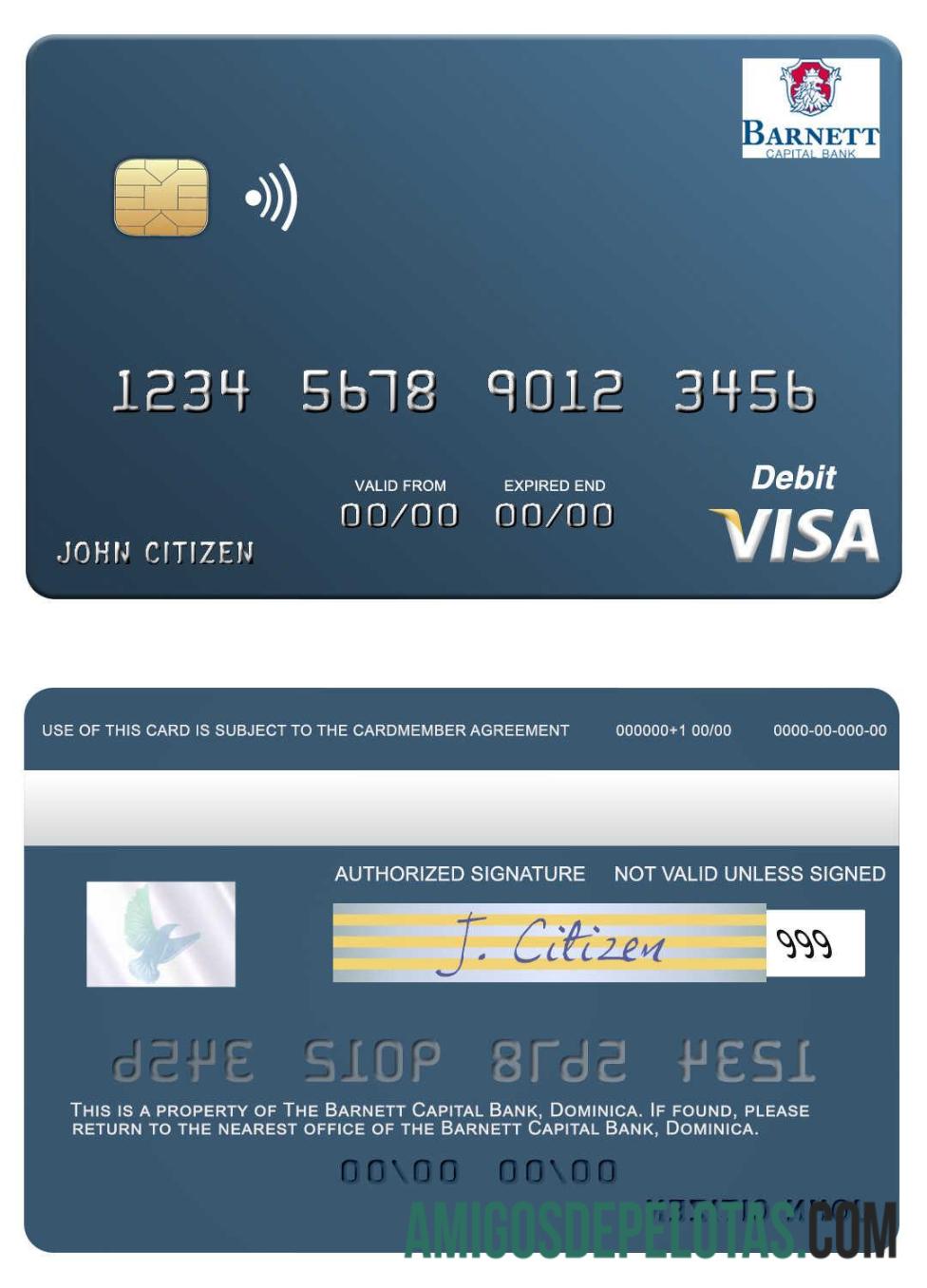 Dominika Barnett Capital bank visa Debit kartu makering