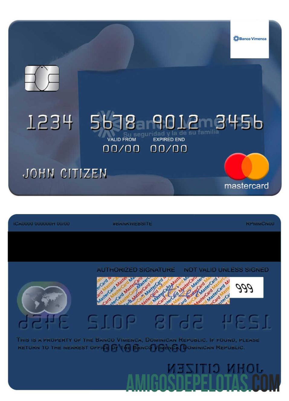 Republik Dominika Banco Vimecan mastercard templat