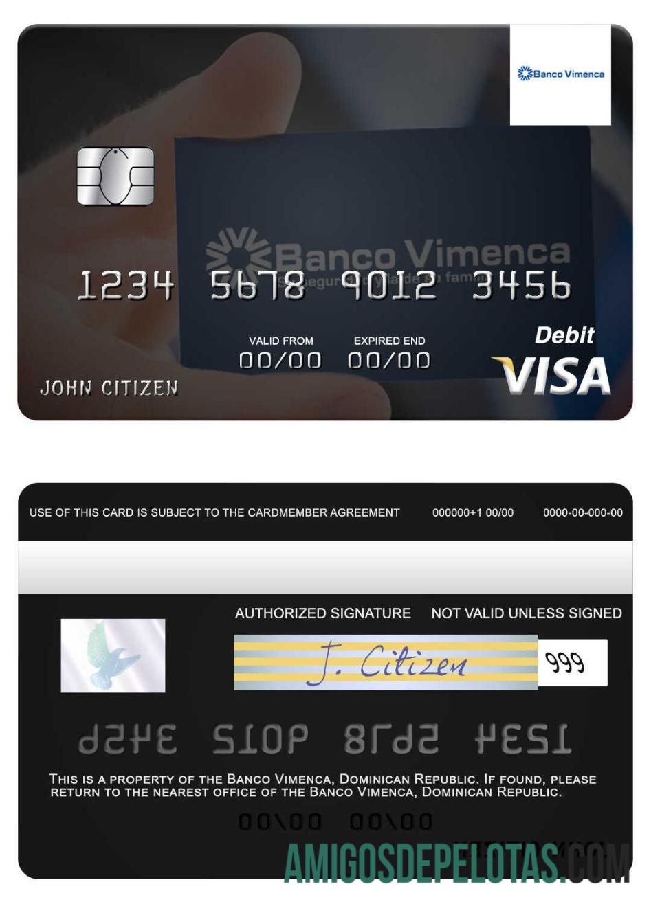 Republik Dominika Banco Vimecan visa Debit kartu makering