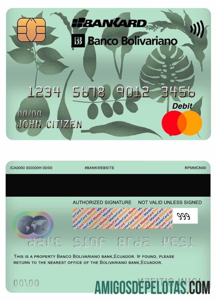 Ekuador Banco Bolivariano mastercard pratinjau
