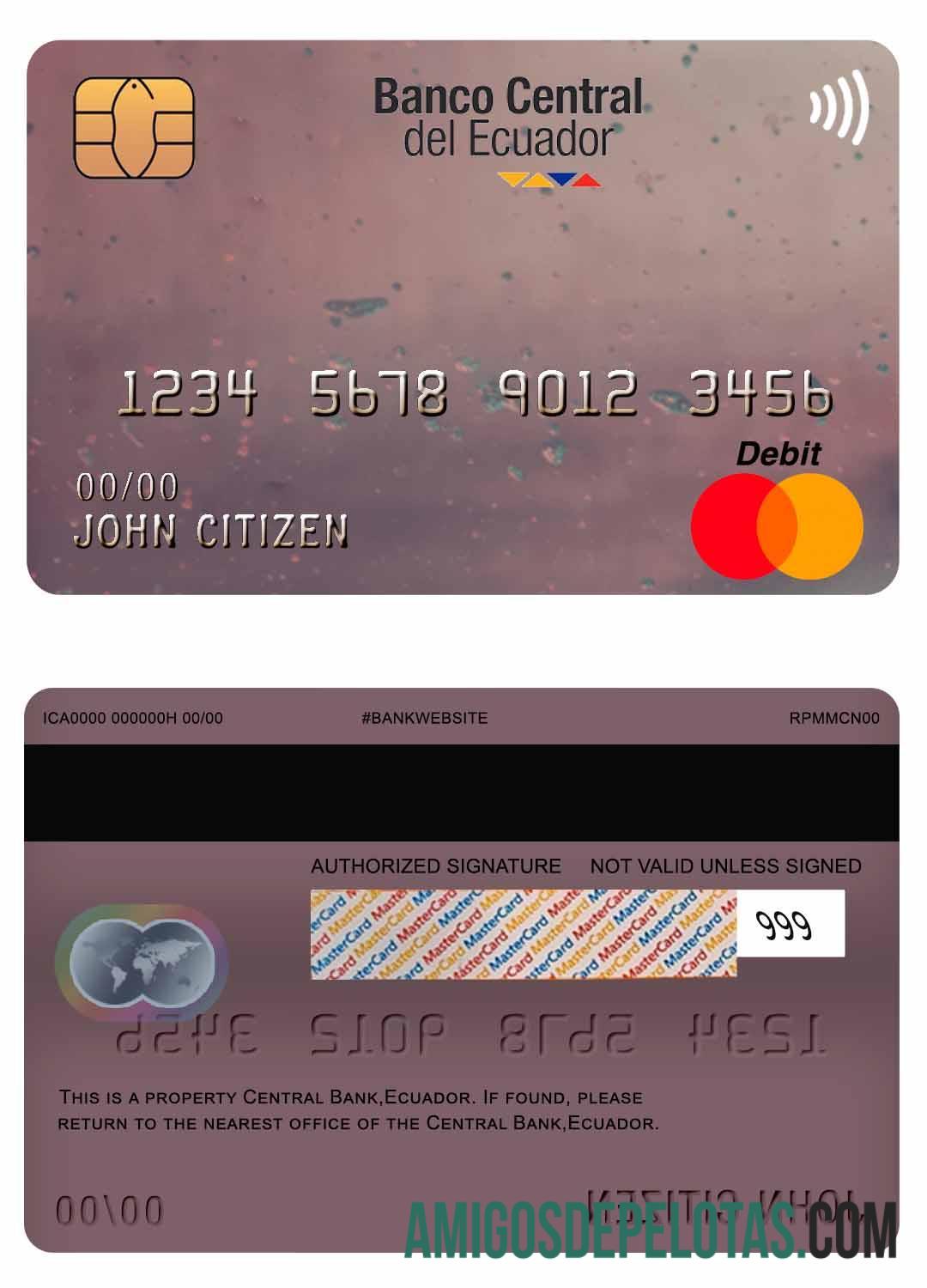 Ekuador Central bank mastercard pratinjau
