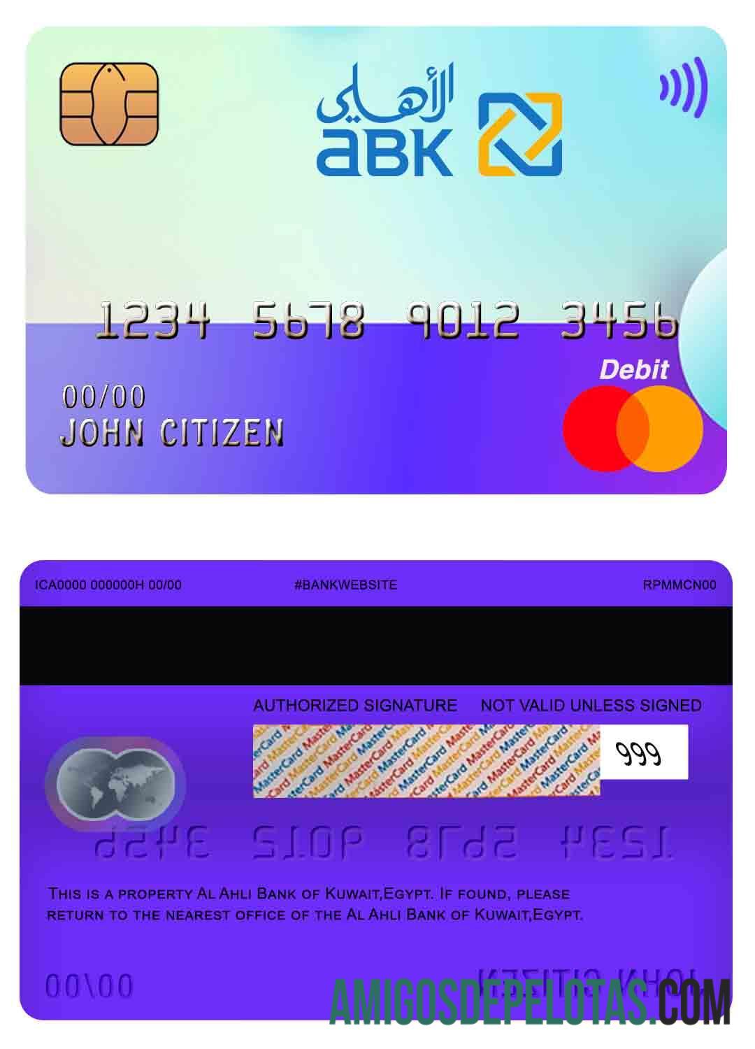Mesir Al Ahli bank of Kuwait mastercard makering