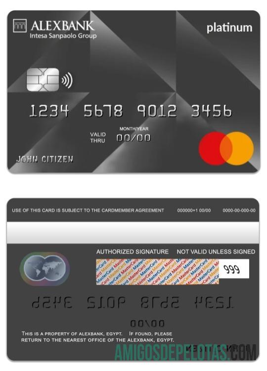 Mesir Alexbank platinum mastercard templat