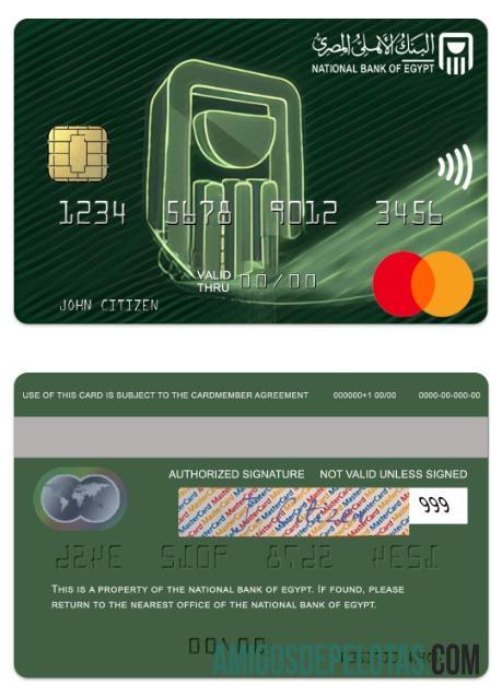 Mesir nasional bank of Mesir standart mastercard desain