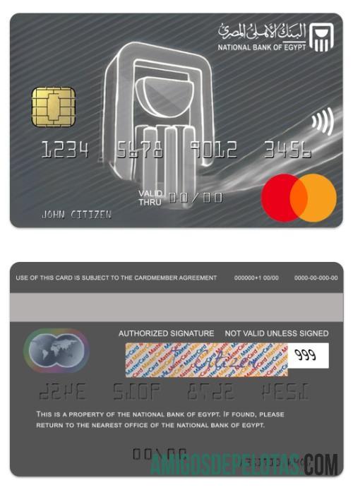 Mesir nasional bank of Mesir titanium mastercard sampel