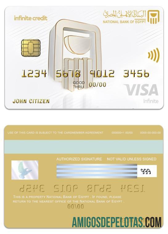 Mesir nasional bank of Mesir visa infinite kartu desain