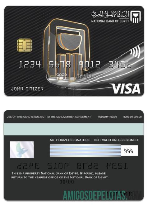 Mesir nasional bank of Mesir visa platinum kartu templat