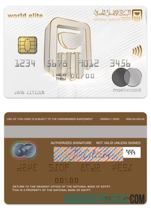 Mesir nasional bank of Mesir world elite mastercard desain