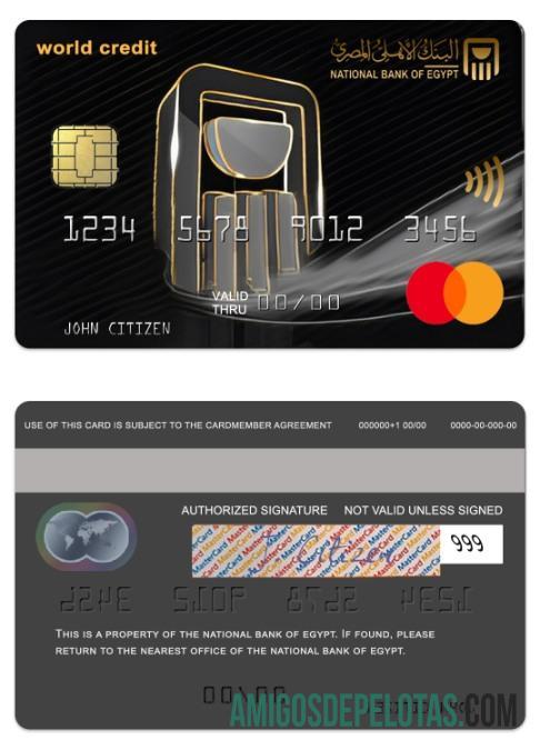 Mesir nasional bank of Mesir world mastercard desain