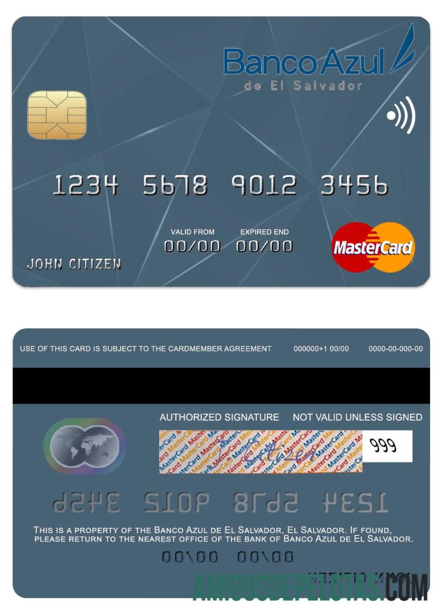 El Salvador Banco Azul de El Salvador mastercard makering