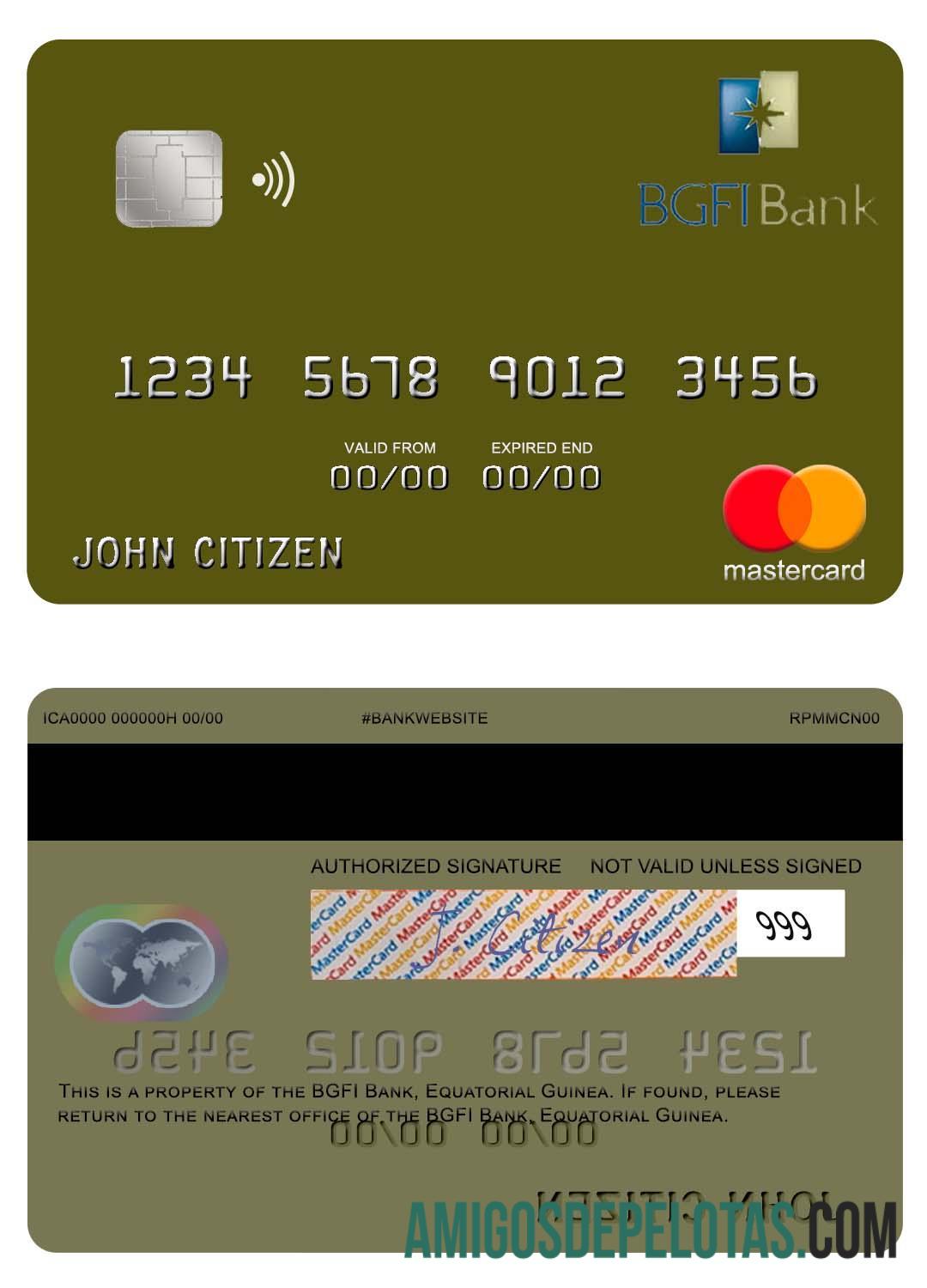 Guinea Khatulistiwa BGFI bank mastercard desain