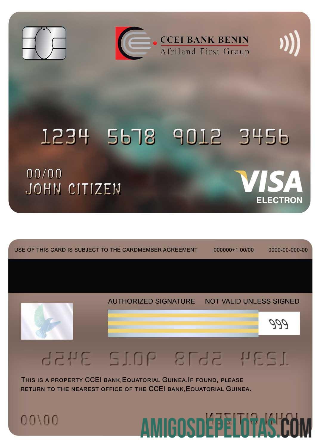 Guinea Khatulistiwa CCEI bank visa electron kartu templat