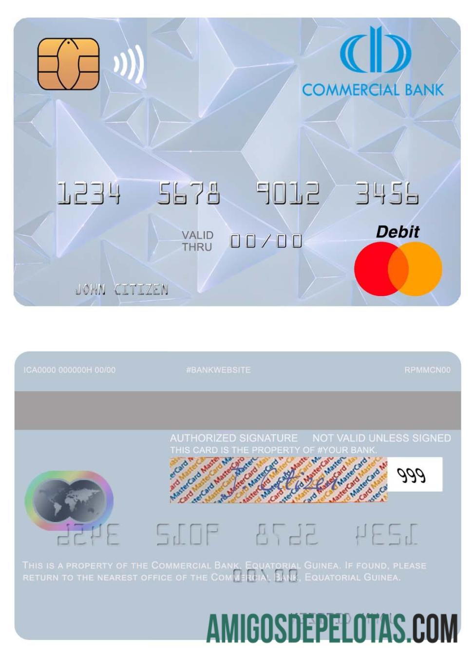 Guinea Khatulistiwa komersial bank Guinee Equatoriale mastercard sampel