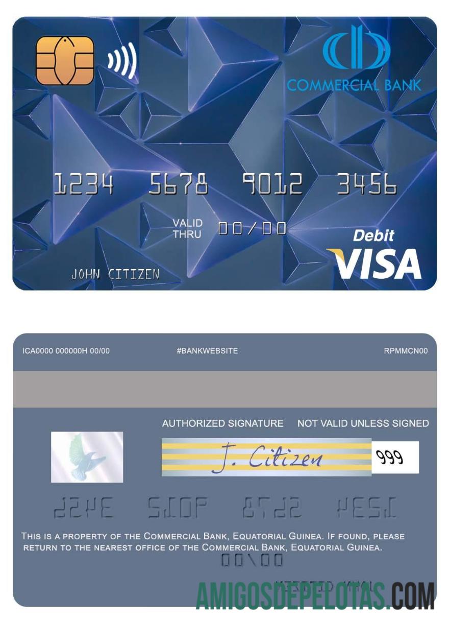 Guinea Khatulistiwa Commerical bank Guinee Equatoriale visa Debit kartu templat