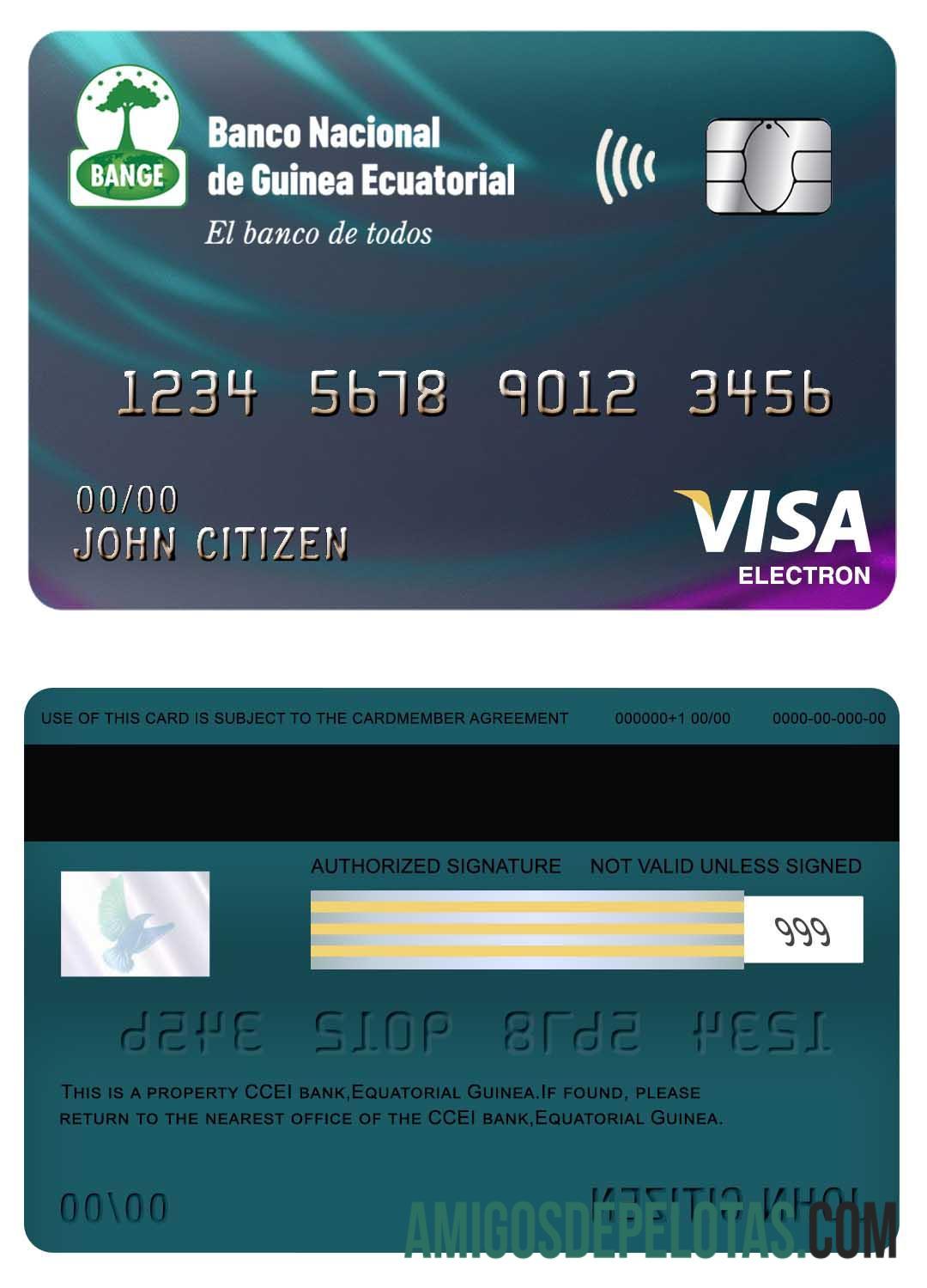 Guinea Khatulistiwa nasional bank visa electron kartu pratinjau