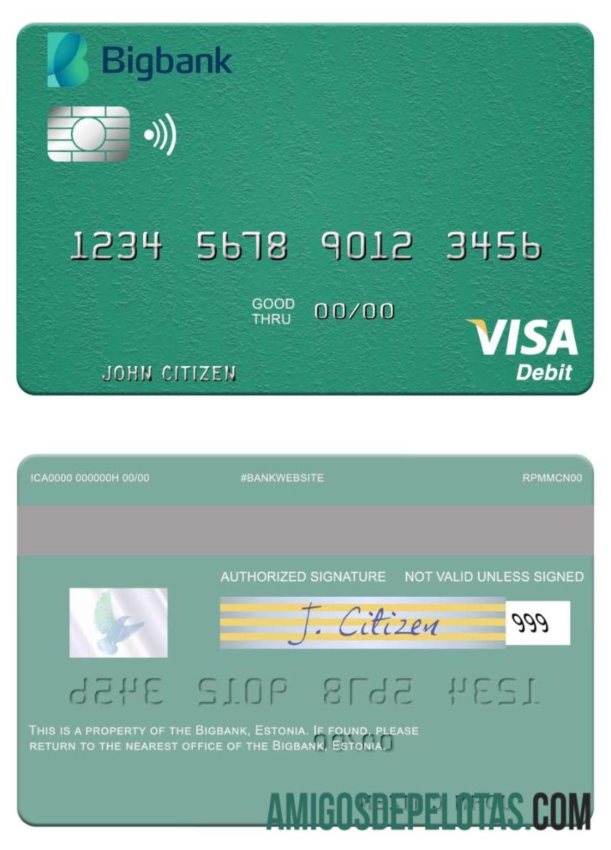 Estonia Bigbank visa Debit kartu makering