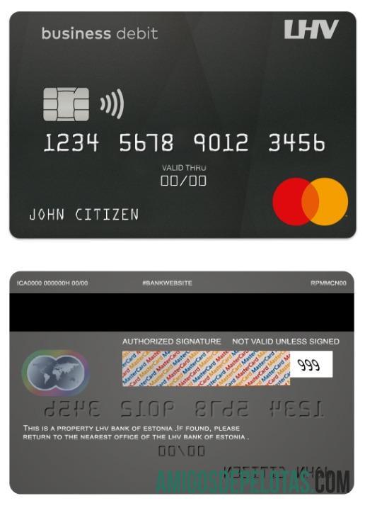 Estonia LHV bank bisnis Debit mastercard pratinjau
