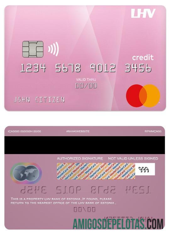 Estonia LHV bank Kredit mastercard sampel