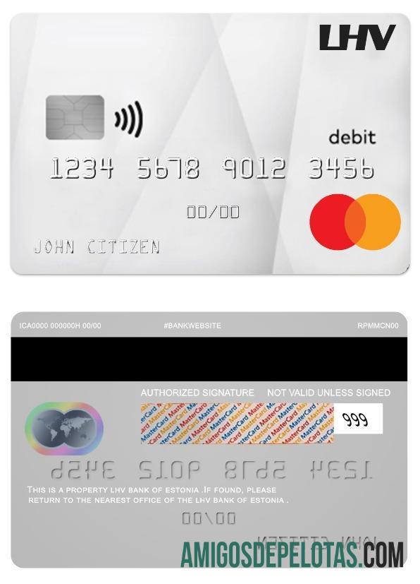 Estonia LHV bank Debit mastercard makering