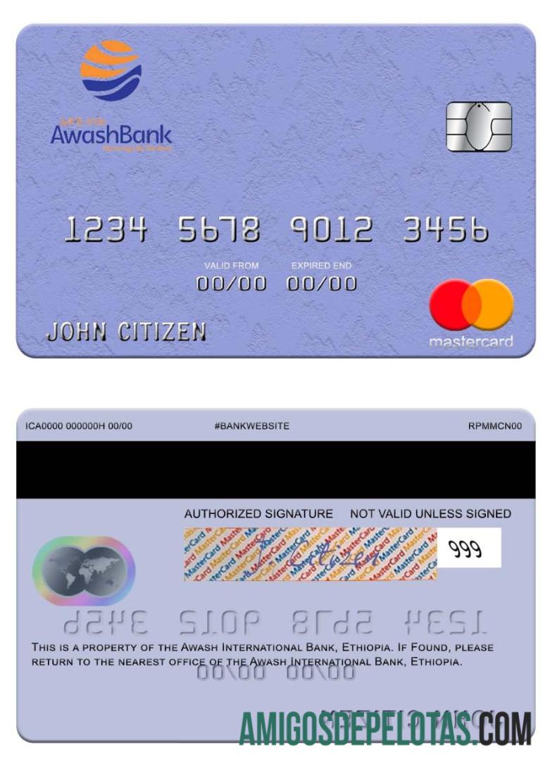 Etiopia Awash International bank mastercard pratinjau