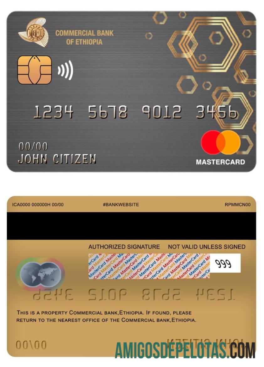 Etiopia komersial bank mastercard templat